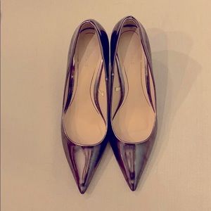 Parfois bronze/gunmetal patent leather pumps